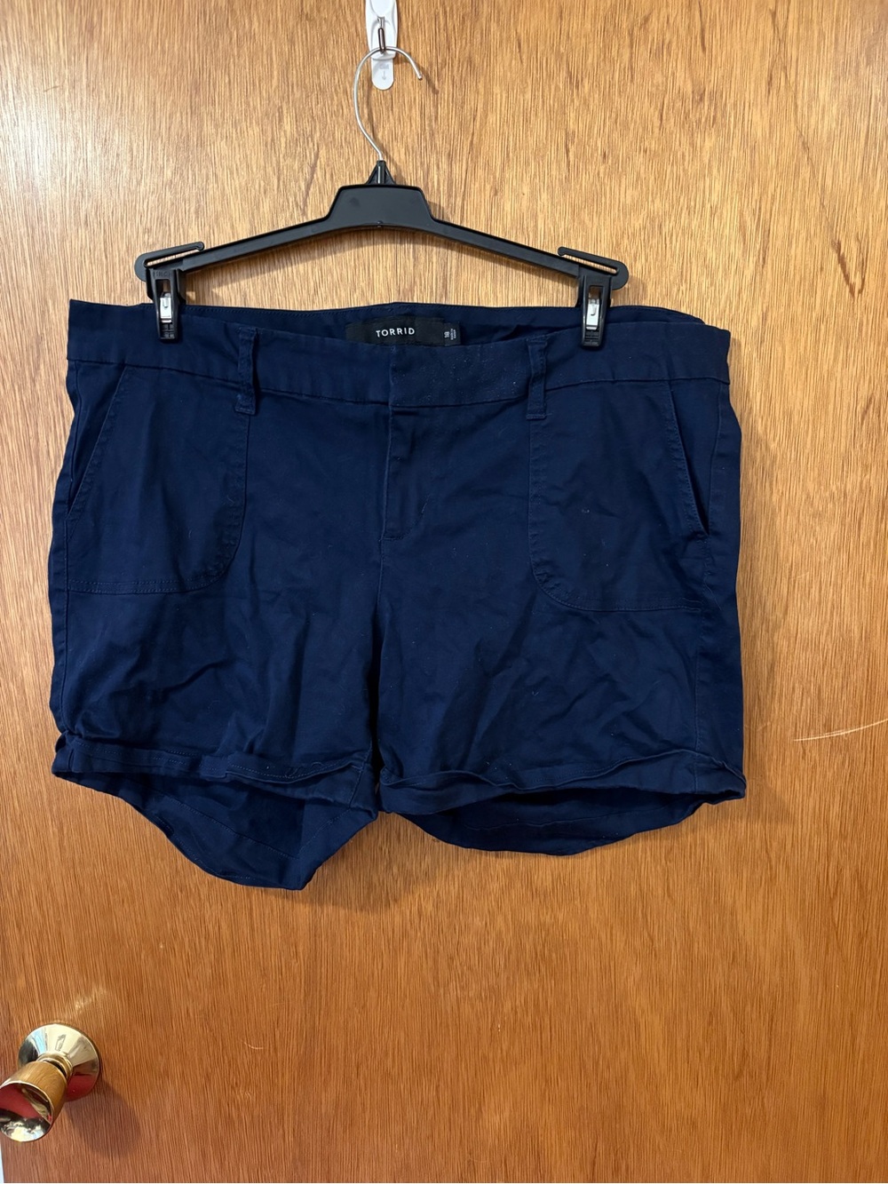 $ BUNDLE ME FOR EVEN MORE SAVINGS torrid Navy Cotton-Blend Shorts *see photos*